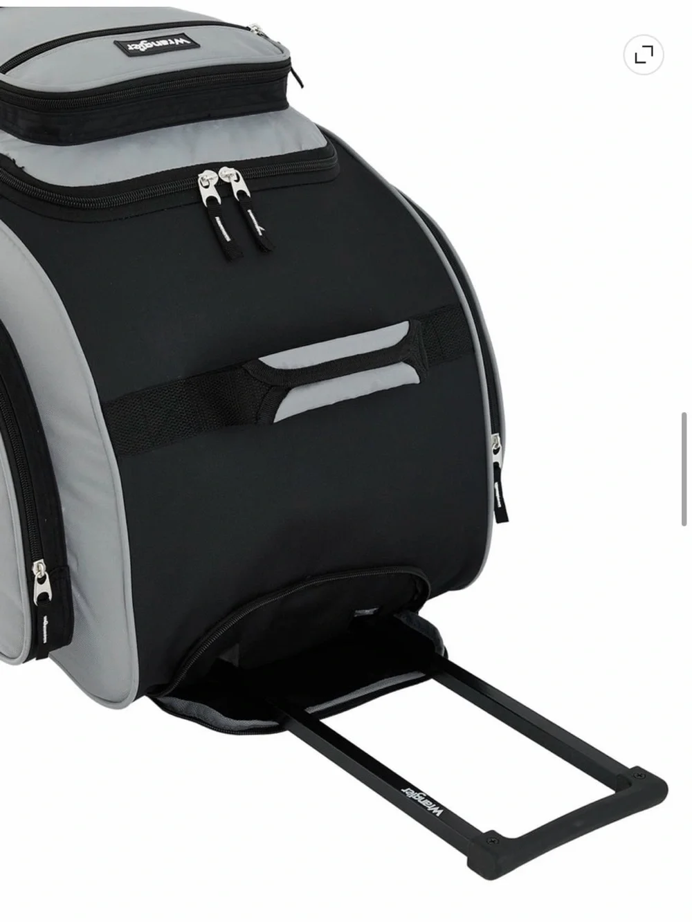 Wrangler Light Gray and Black Rolling Travel Duffel